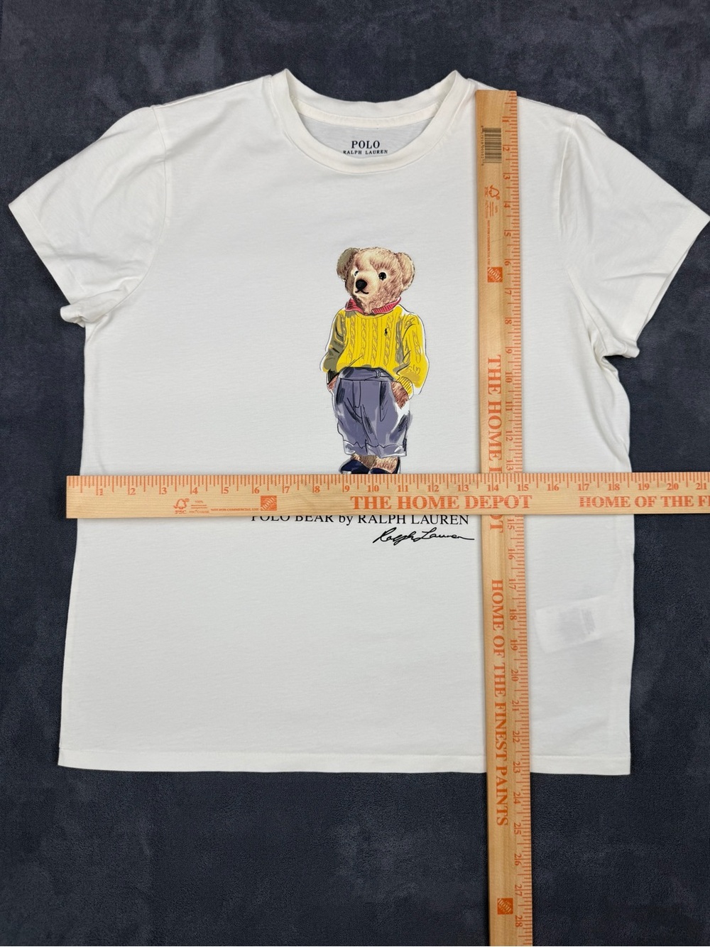 Ralph Lauren White Tee with Polo Bear in Yellow Sweater - Picture 7 of 11